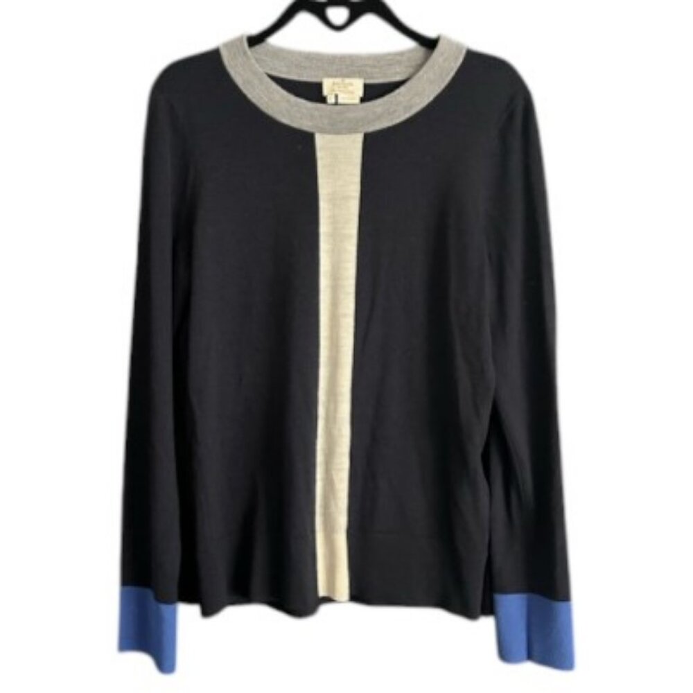Kate Spade black with grey lined pullover size L